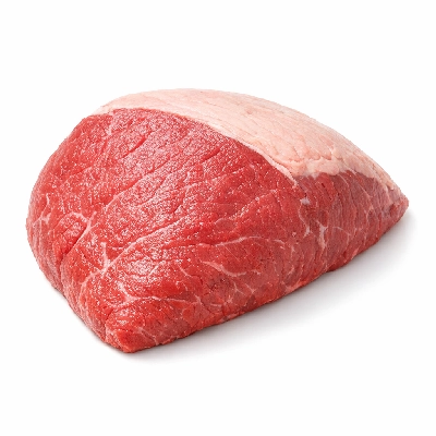 Beef round tip separable lean and fat trimmed to 1/4" prime raw