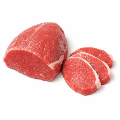 Beef round tip separable lean and fat trimmed to 1/8" select raw