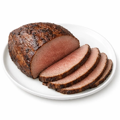 Beef round tip separable lean only trimmed to 1/2" fat prime cooked roasted