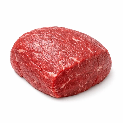 Beef round top roast boneless separable lean and fat trimmed to 0" all grades raw