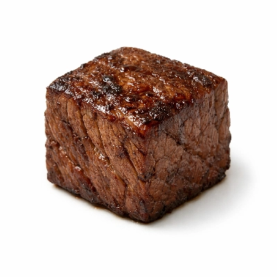 Beef round top separable lean and fat trimmed to 0" all grades cooked braised london broil minute steak cube