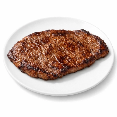 Beef round top separable lean and fat trimmed to 1/4" choice cooked pan-fried london broil minute steak