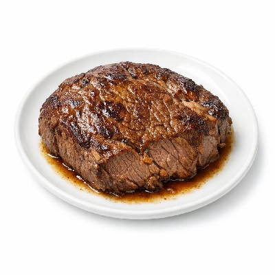 Beef round top separable lean and fat trimmed to 1/8" select cooked braised london broil minute steak