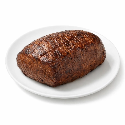 Beef round top separable lean only trimmed to 0" fat all grades cooked broiled