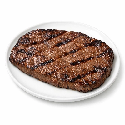 Beef round top separable lean only trimmed to 1/2" fat prime cooked broiled london broil minute steak