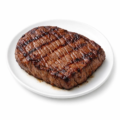 Beef round top separable lean only trimmed to 1/4" fat prime cooked broiled london broil minute steak