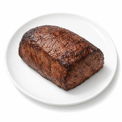 Beef round top separable lean only trimmed to 1/8" fat select cooked broiled
