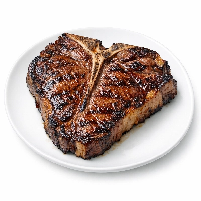 Beef short loin porterhouse steak separable lean and fat trimmed to 0" all grades cooked broiled