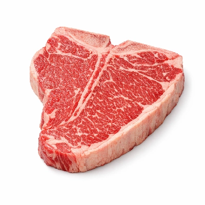 Beef short loin porterhouse steak separable lean and fat trimmed to 1/4" all grades raw