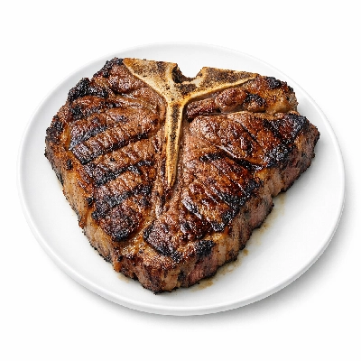 Beef short loin porterhouse steak separable lean and fat trimmed to 1/8" all grades cooked broiled