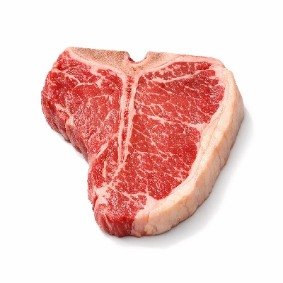 Beef short loin porterhouse steak separable lean and fat trimmed to 1/8" all grades raw