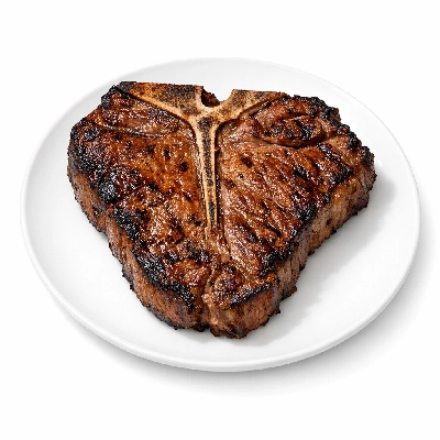Beef short loin porterhouse steak separable lean only trimmed to 1/4" fat all grades cooked broiled