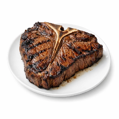 Beef short loin porterhouse steak separable lean only trimmed to 1/4" fat usda choice cooked broiled