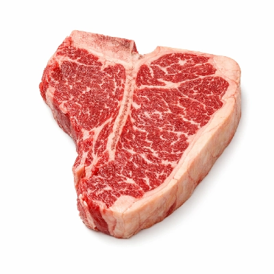 Beef short loin porterhouse steak separable lean only trimmed to 1/4" fat usda choice raw