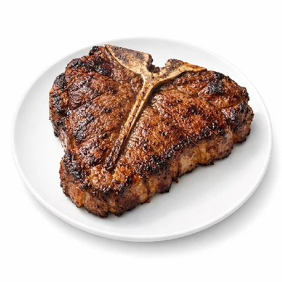 Beef short loin porterhouse steak separable lean only trimmed to 1/4" fat usda select cooked broiled
