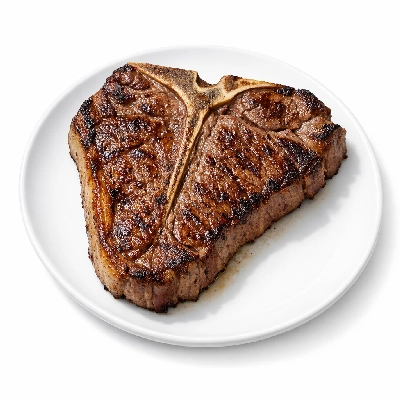 Beef short loin t-bone steak separable lean and fat trimmed to 1/4" all grades cooked broiled