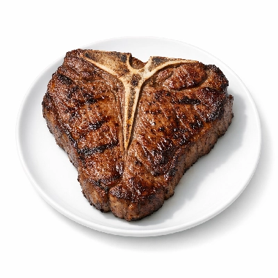 Beef short loin t-bone steak separable lean only trimmed to 0" fat usda choice cooked broiled