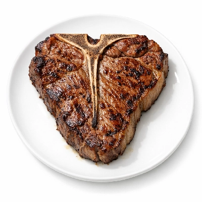 Beef short loin t-bone steak separable lean only trimmed to 1/4" fat all grades cooked broiled