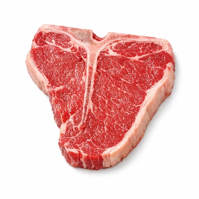 Beef short loin t-bone steak separable lean only trimmed to 1/4" fat all grades raw