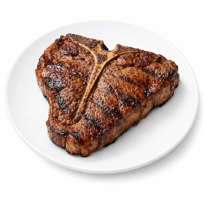 Beef short loin t-bone steak separable lean only trimmed to 1/4" fat usda select cooked broiled
