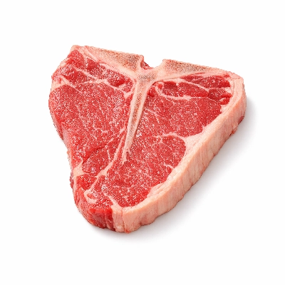 Beef short loin t-bone steak separable lean only trimmed to 1/4" fat usda select raw