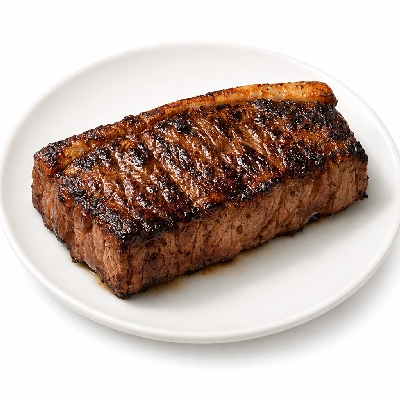 Beef short loin top separable lean only trimmed to 1/8" fat select cooked broiled