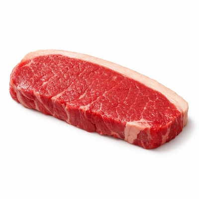 Beef short or top loin lean and trimmed to 1/8" fat all grades raw