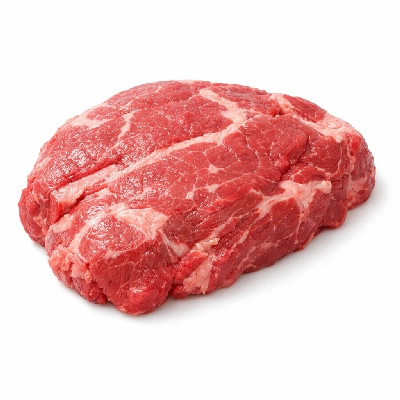Beef shoulder pot roast or steak boneless separable lean and fat trimmed to 0" all grades raw