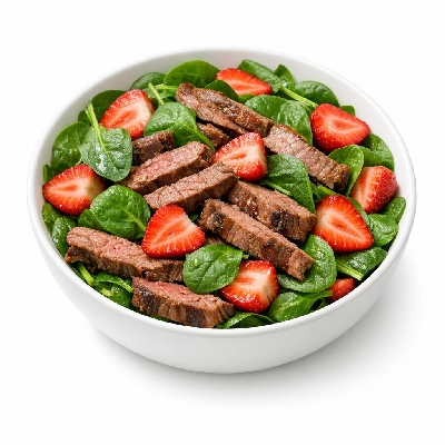 Beef, Spinach, and Strawberry Salad