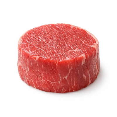 Beef tenderloin separable lean and fat trimmed to 1/8" all grades raw filet mignon medallions