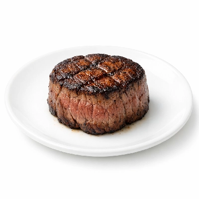Beef tenderloin separable lean and fat trimmed to 1/8" prime cooked broiled filet mignon medallions
