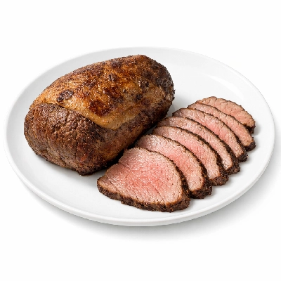 Beef tip round roasted trimmed to 1/8" fat all grades
