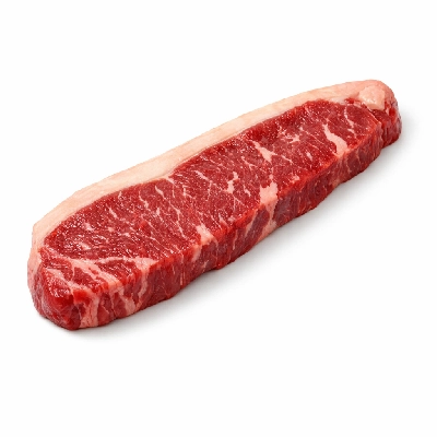 Beef top sirloin separable lean and fat trimmed to 1/8" select raw steak strip