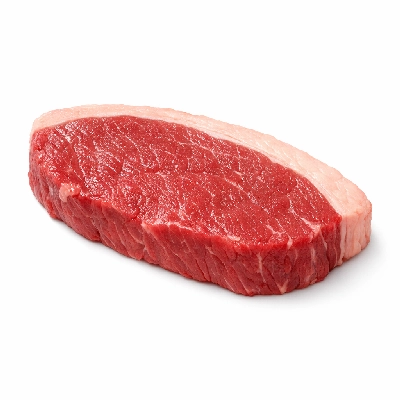 Beef top sirloin steak lean and fat trimmed to 1/8" raw
