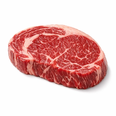 Beef top sirloin separable lean and fat trimmed to 1/8" choice raw steak strip