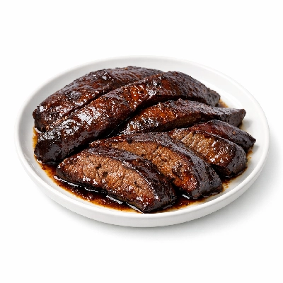 Beef variety meats and by-products liver cooked braised