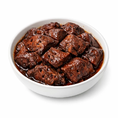 Beef variety meats and by-products lungs cooked braised