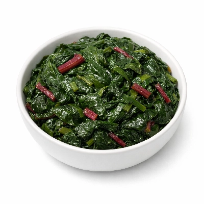 Beet greens boiled with salt