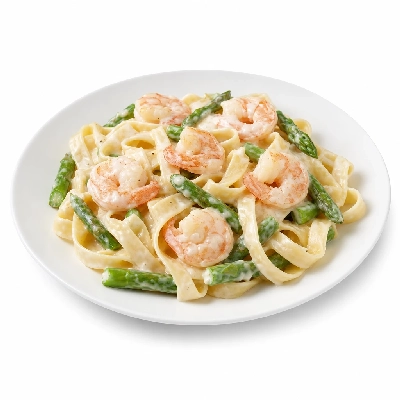 Bertucci's Lunch Pastas Fettuccine Alfredo with Shrimp & Asparagus