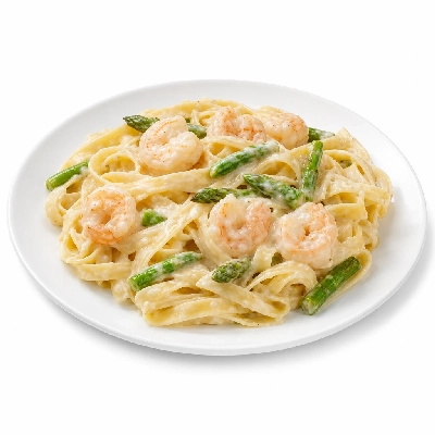 Bertucci's Pastas Fettuccine Alfredo with Shrimp & Asparagus