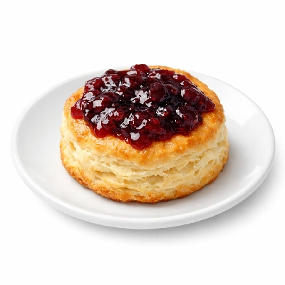 Biscuit with berry jam