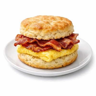 Biscuit with egg and bacon
