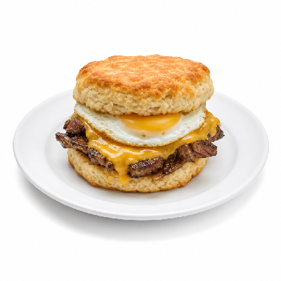 Biscuitville Biscuits Steak Fried Egg & Cheese