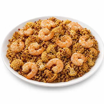 BJ's Restaurant & Brewhouse Barbacoa Cauliflower and Quinoa Power Bowl with Shrimp