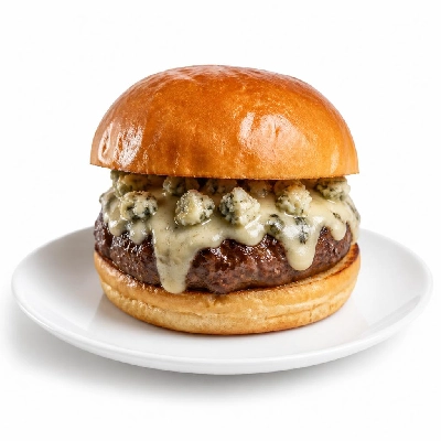 BJ's Restaurant & Brewhouse Black and Bleu-House Burger with Fries