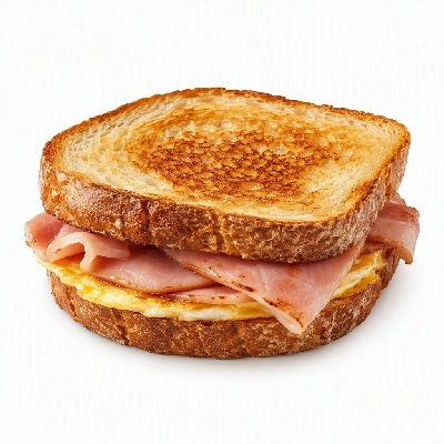 BJ's Restaurant & Brewhouse Brunch Classic Breakfast Sandwich with Ham Toasted Sourdough Bread