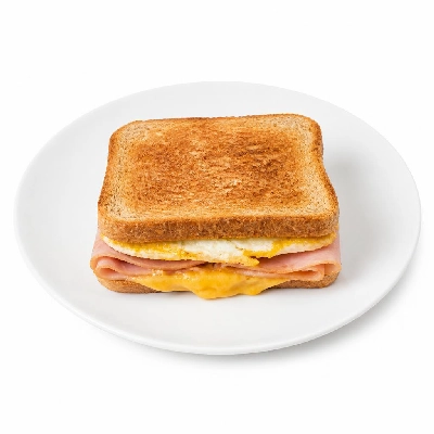 BJ's Restaurant & Brewhouse Brunch Classic Breakfast Sandwich with Ham Toasted Wheat Bread