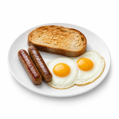 BJ's Restaurant & Brewhouse Brunch Two Eggs Any Style with Sausage Sourdough Toast
