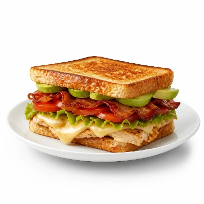 BJ's Restaurant & Brewhouse California Chicken Club Sandwich with French Fries