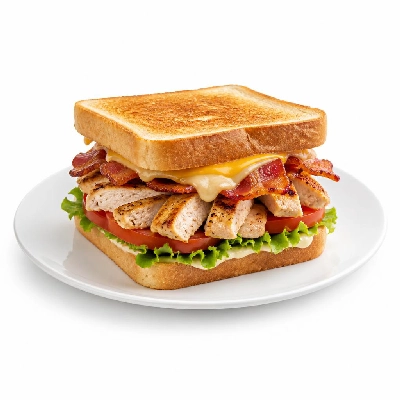 BJ's Restaurant & Brewhouse California Chicken Club Sandwich with Fries